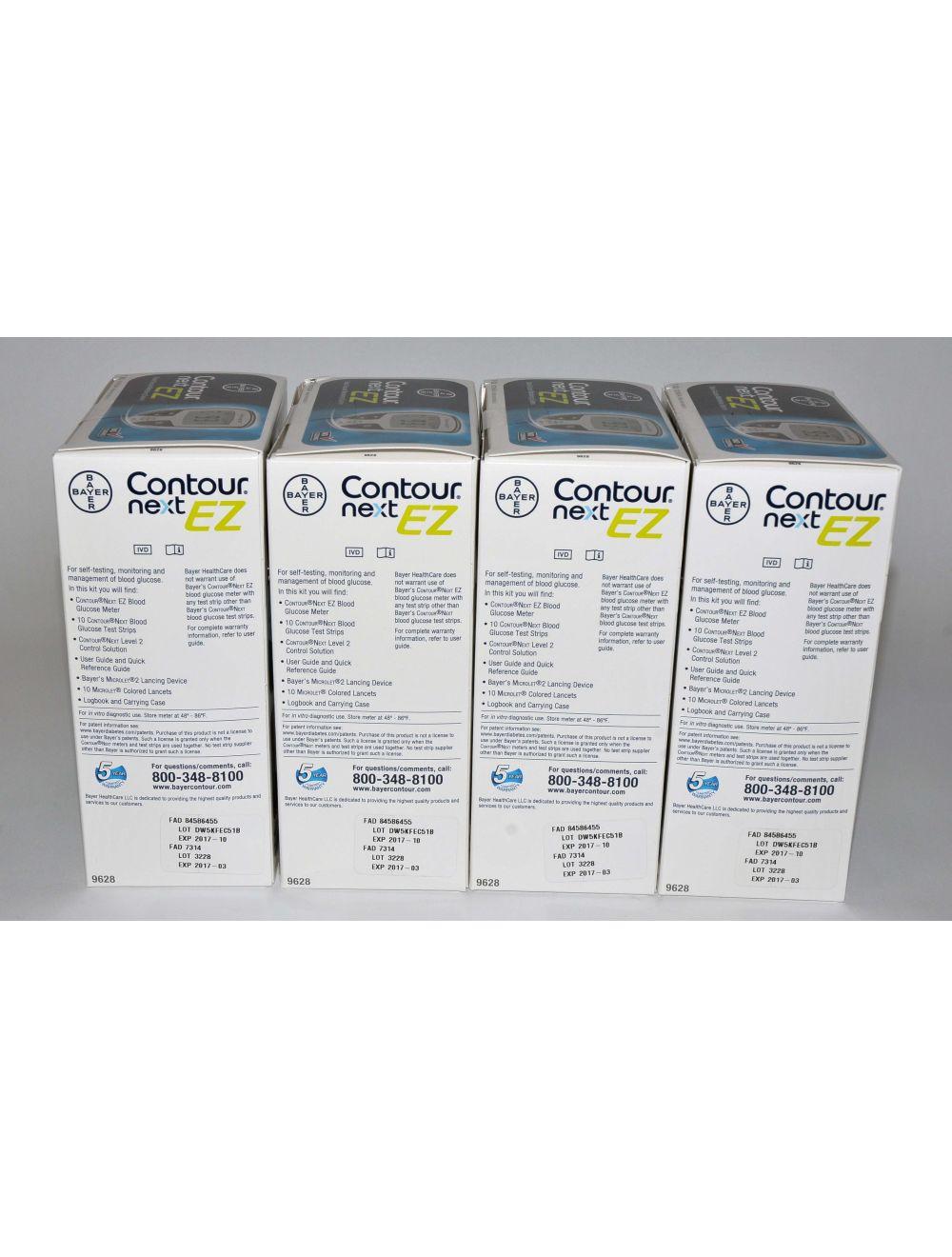 Qty: 4 Bayer Contour Next 9628 EZ Blood Glucose Monitoring System (EXP 03/17)