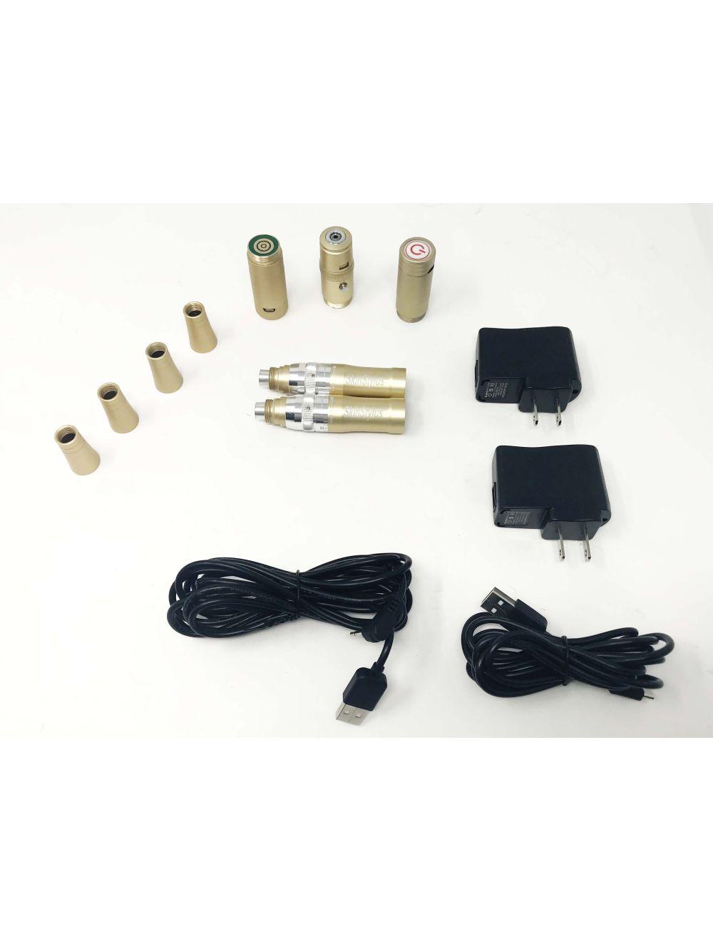 SkinStylus Autoclavable Microneedle Skin Renewal Collagen TWO 2 Pen Pro Kit GOLD