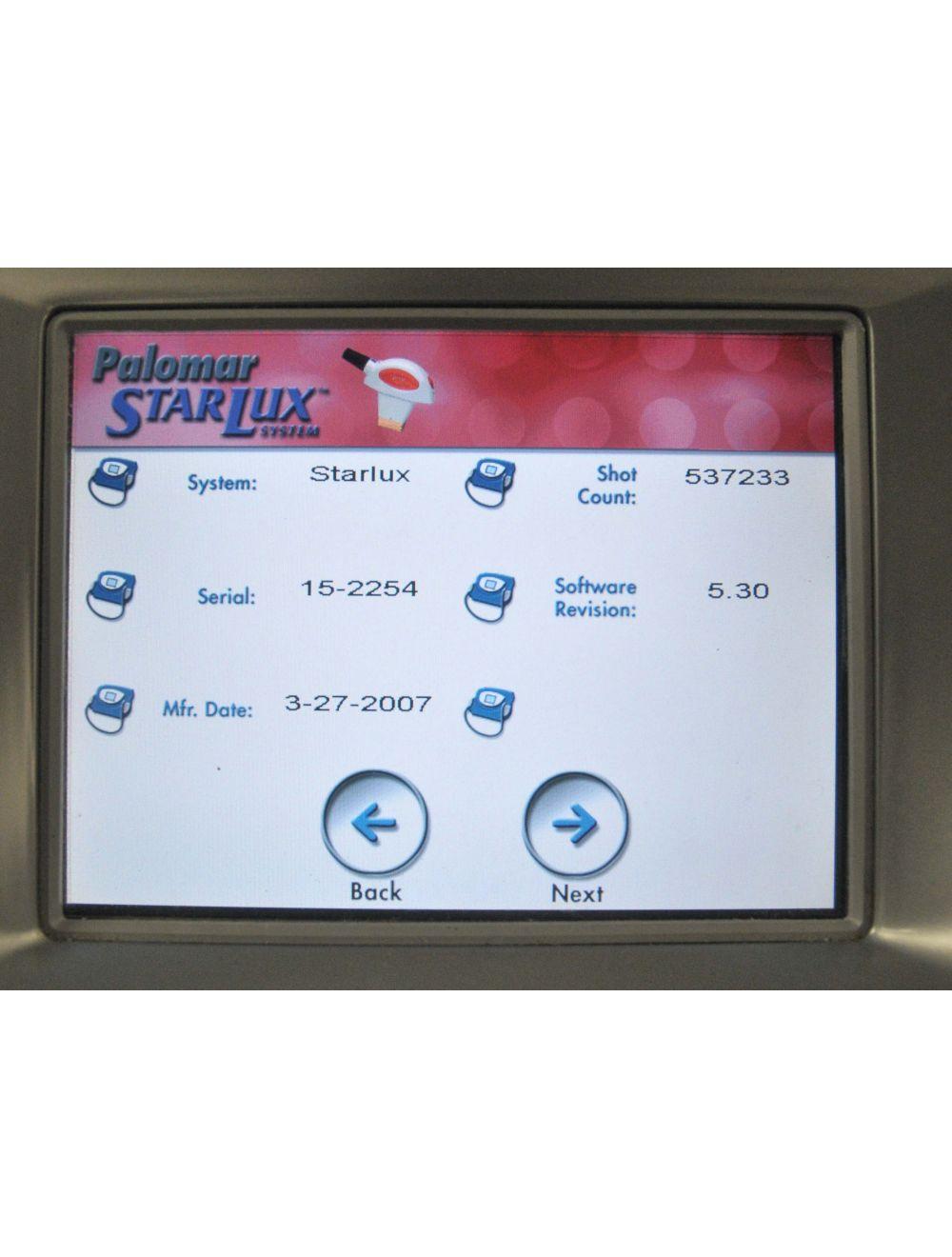 2007 Palomar Starlux 300 IPL Laser w/1540 LuxG LuxR Handpieces Lux G R