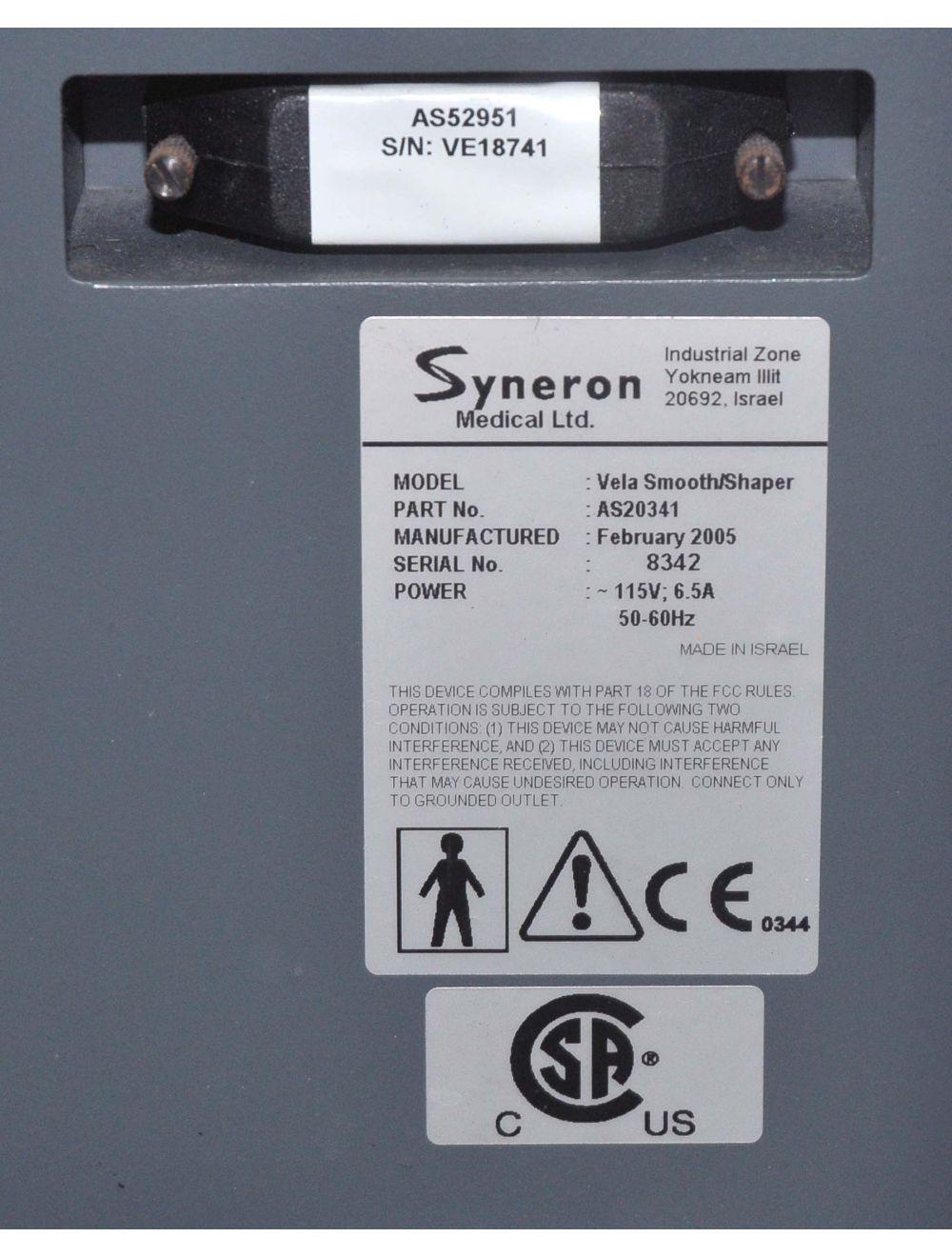 2005 SYNERON VelaSmooth Infrared RF Laser Body Shaping Cellulite Vela Smooth
