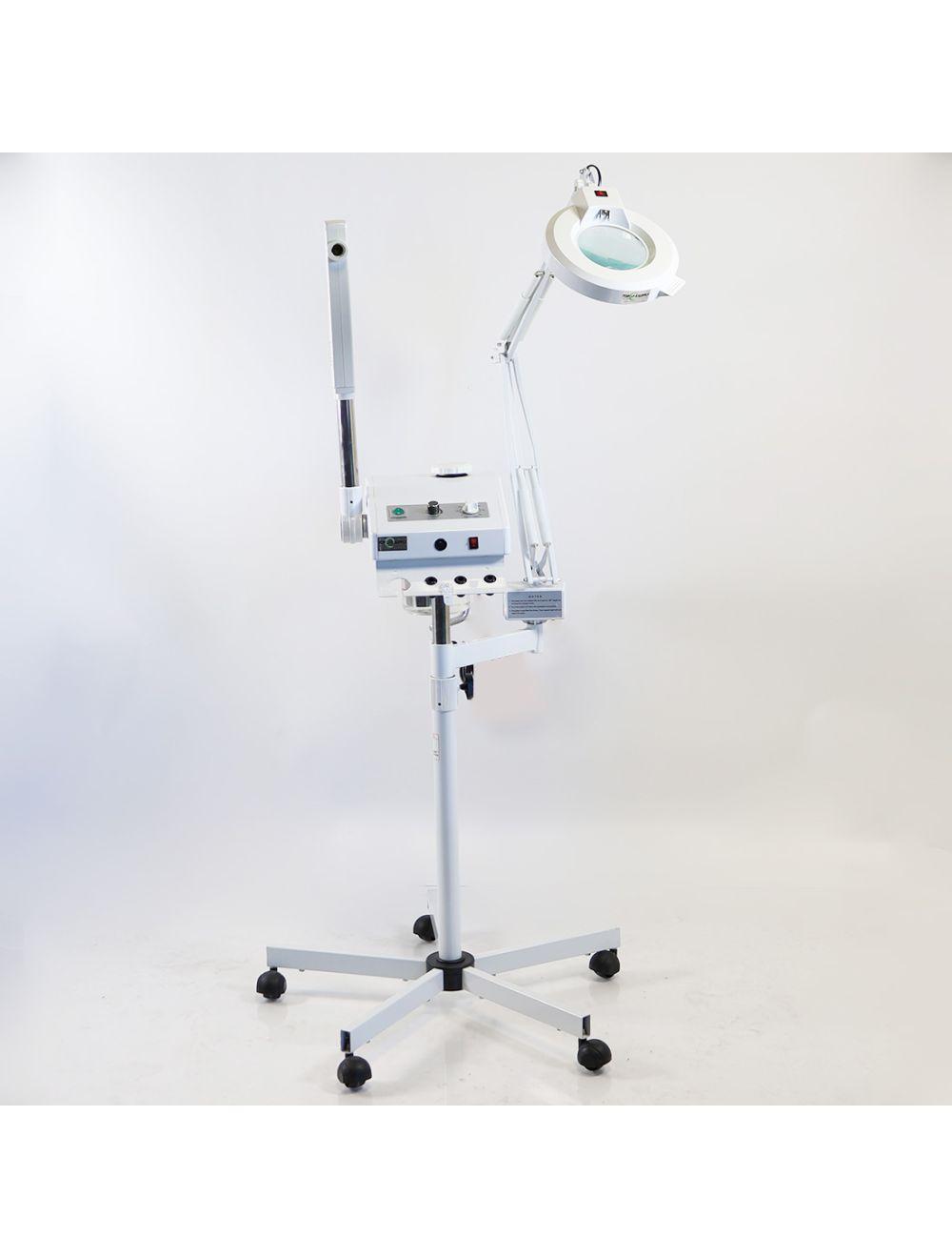 Facial Steamer Mobile 3 in 1 Beauty Instrument Rolling M-2005D Salon Spa 5x Lens