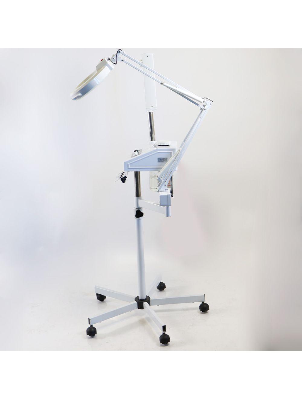 Facial Steamer Mobile 3 in 1 Beauty Instrument Rolling M-2005D Salon Spa 5x Lens