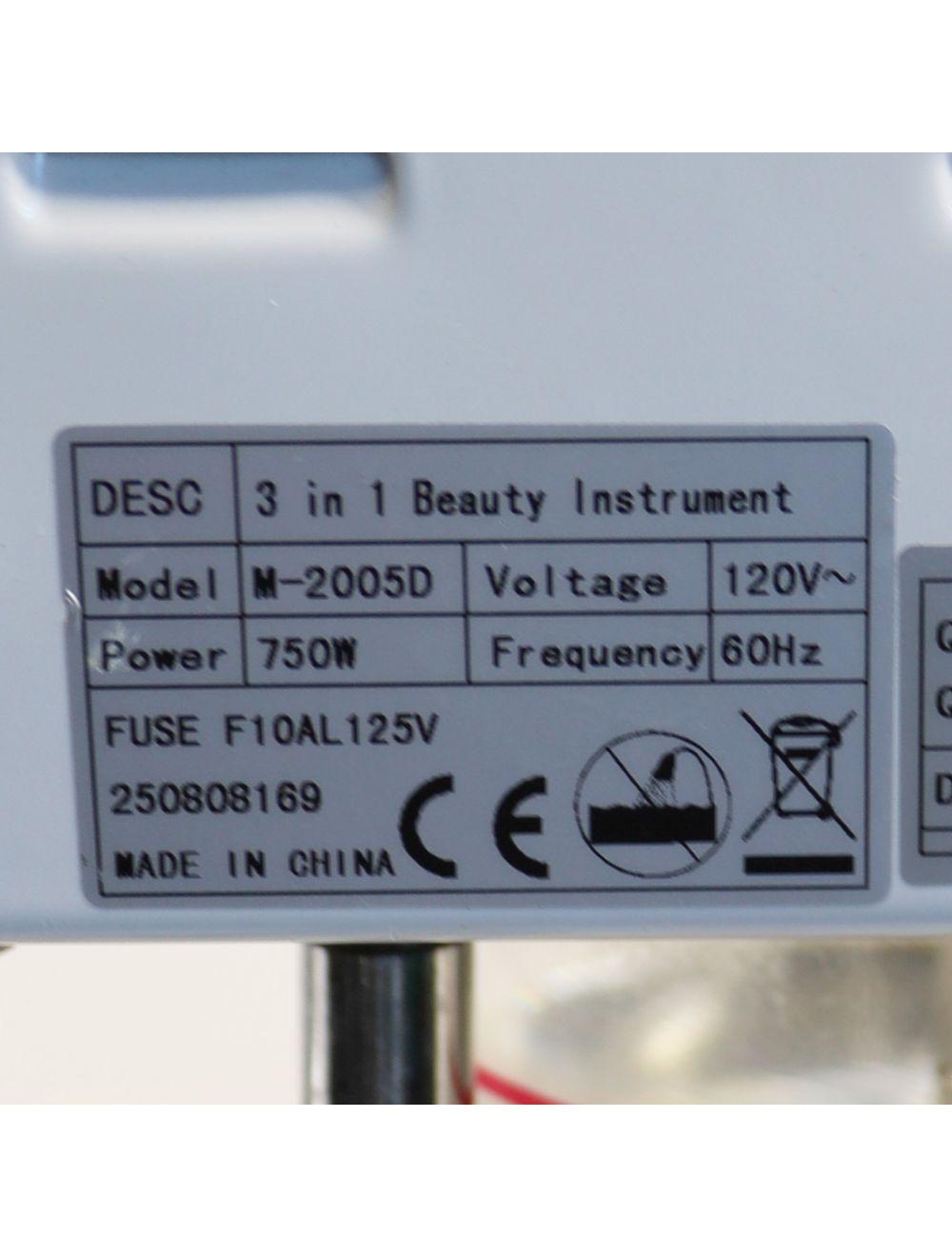 Facial Steamer Mobile 3 in 1 Beauty Instrument Rolling M-2005D Salon Spa 5x Lens