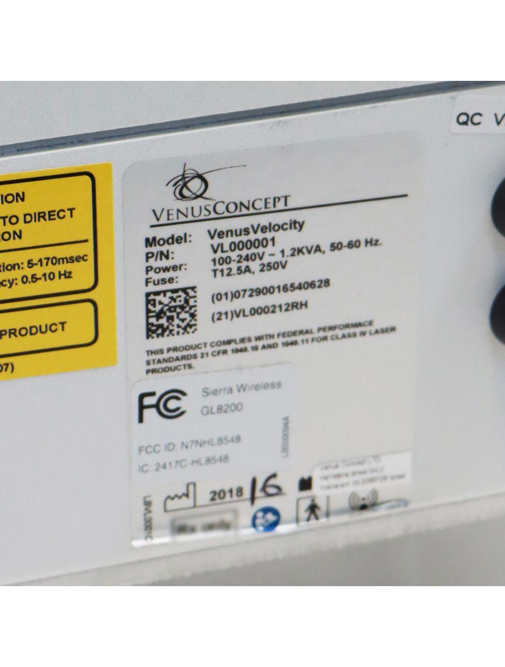 2018 VenusConcept Venus Velocity Diode Hair Removal Laser System