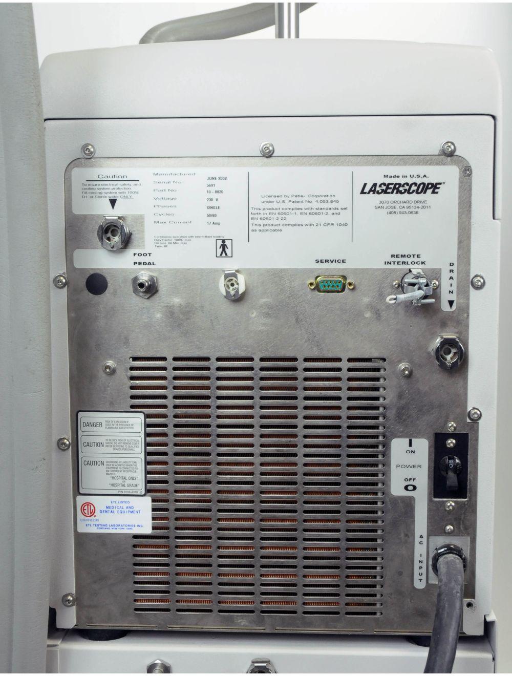 2002 Laserscope Lyra Nd:YAG Laser w CoolSpot 10mm Hand Piece Hair Removal / Vein