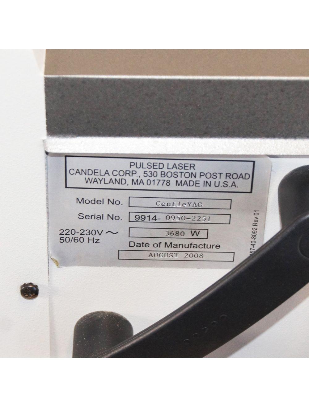 2008 Candela Mini GentleYAG Nd YAG Laser Hair Removal Skin Rejuvenation Lesions