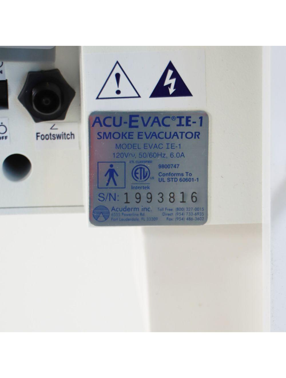 Acuderm EVAC IE-1 Smoke Evacuator System w/ Cart