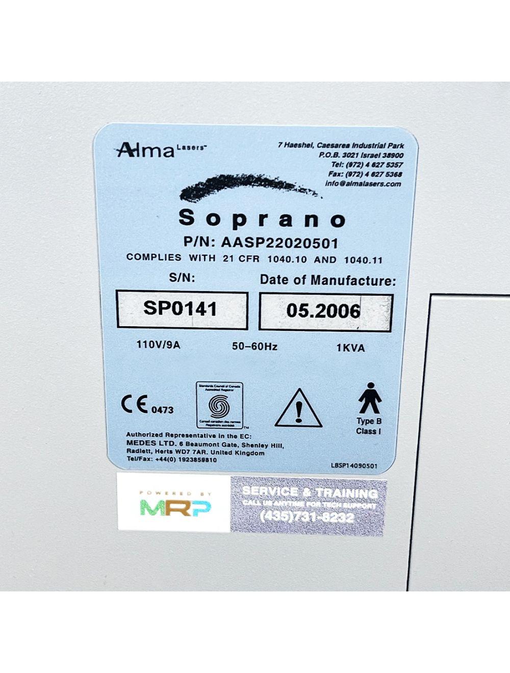 2006 Alma Soprano 810 nm Diode Laser Hair Removal HR All Skin Types NEW DIODE