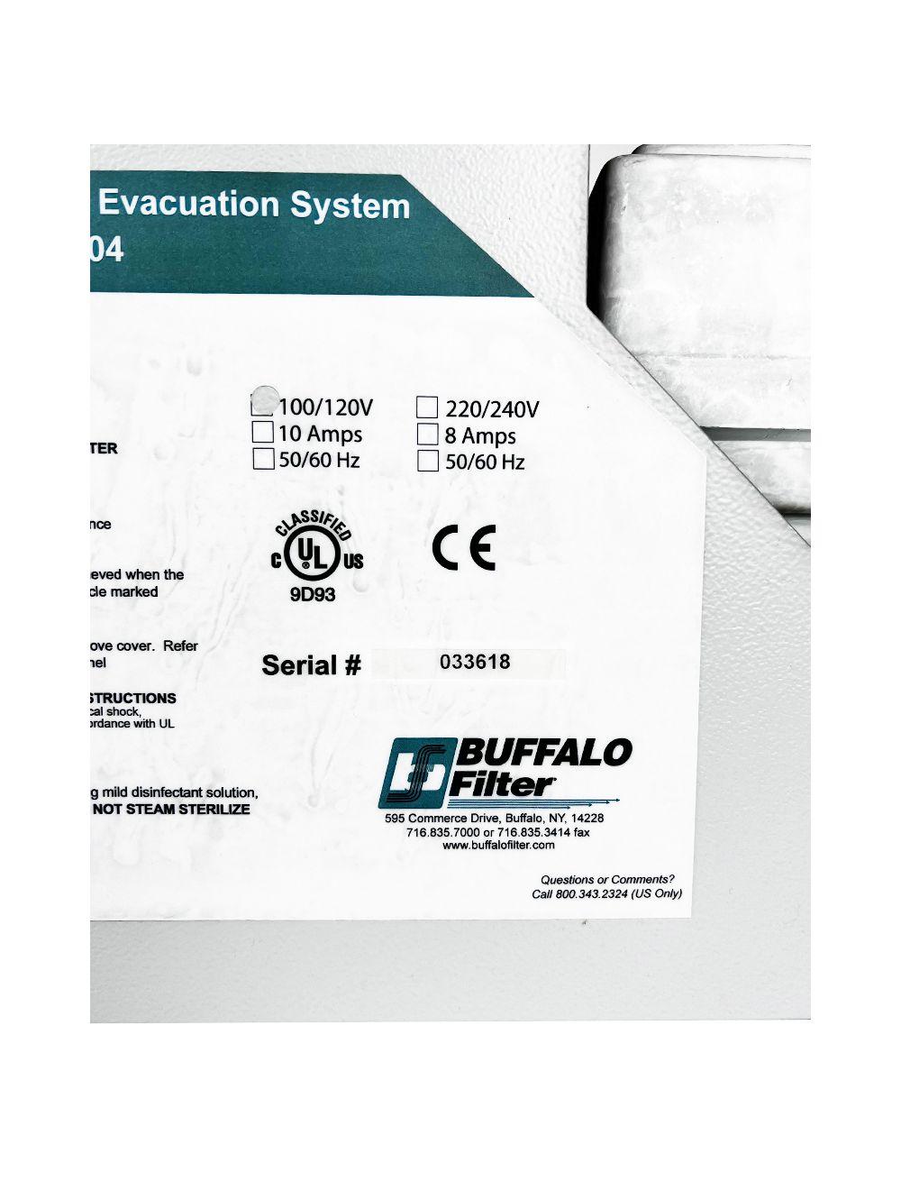 Buffalo Porta PlumeSafe PPS604 Surgical Smoke Evacuation System Suction Hose