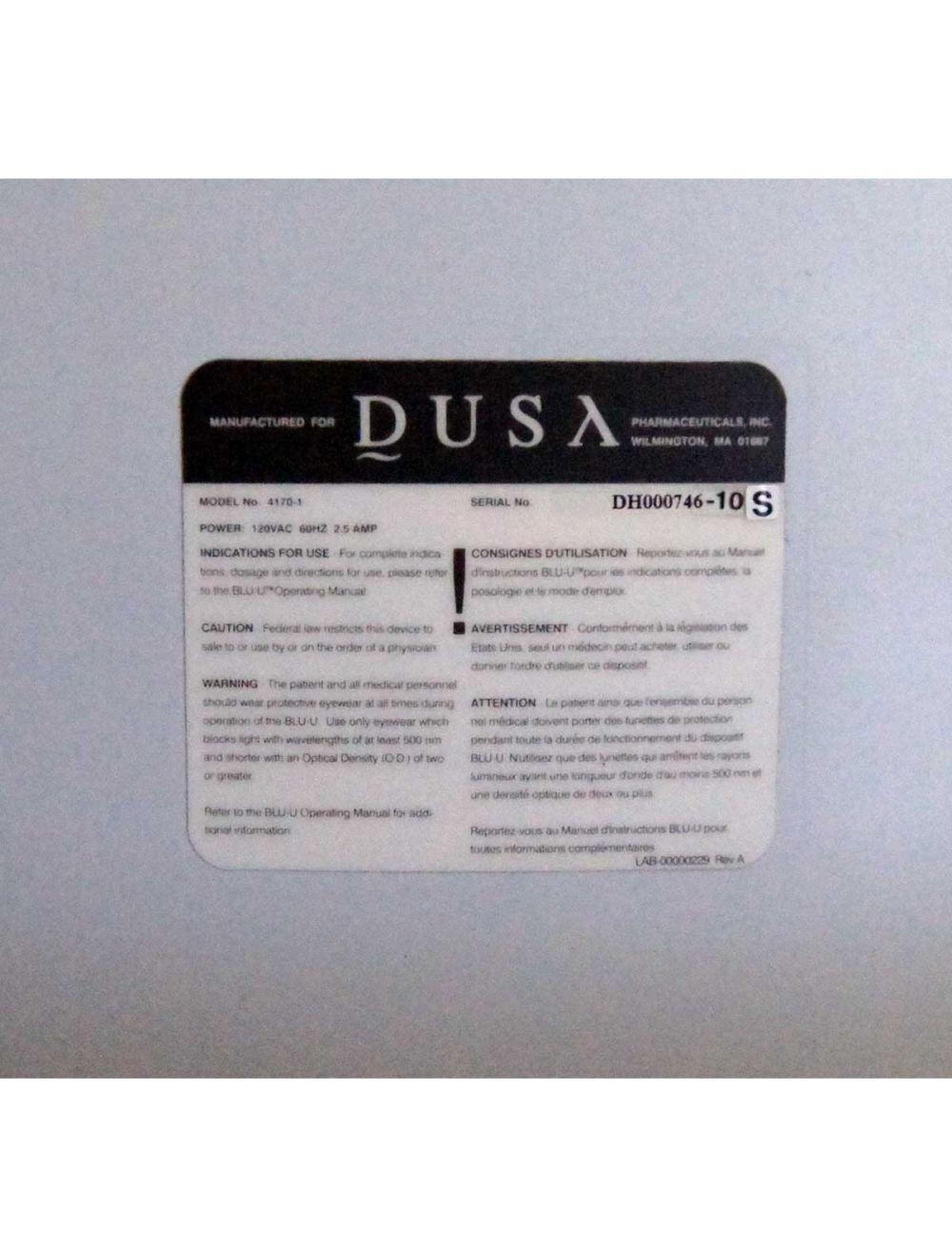 DUSA Blu-U Blue Light Photodynamic Therapy Acne Treatment Control 4170-1 60Hz