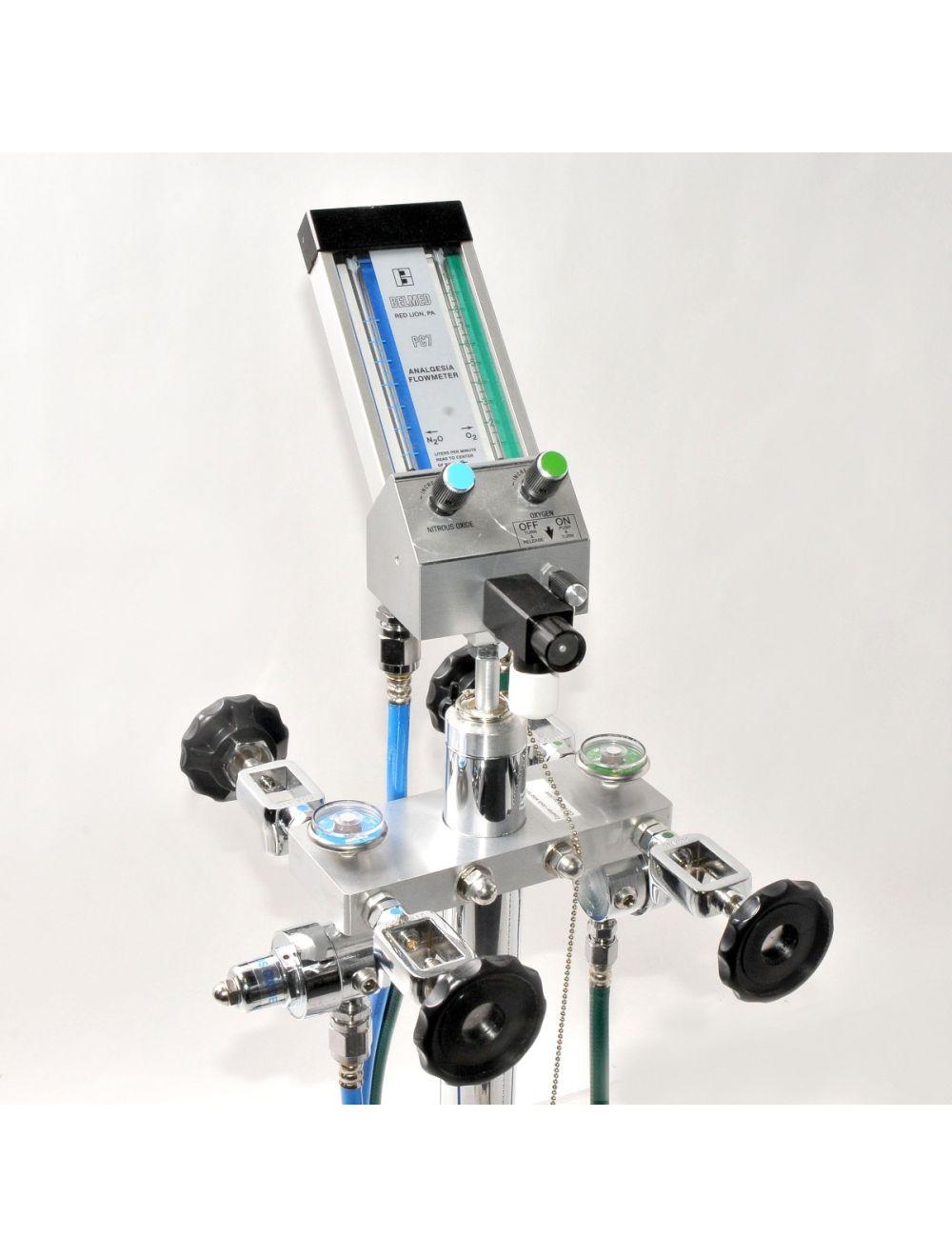 Belmed PC7 Analgesia Flowmeter Nitrous Oxide N2O Oxygen Portable Stand Dental