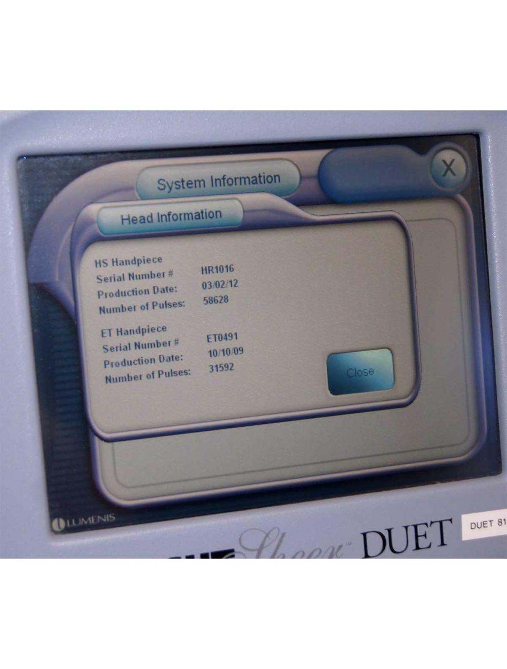 2007 Lumenis LightSheer Duet Laser System 810nm Diode HS and ET Hair Removal