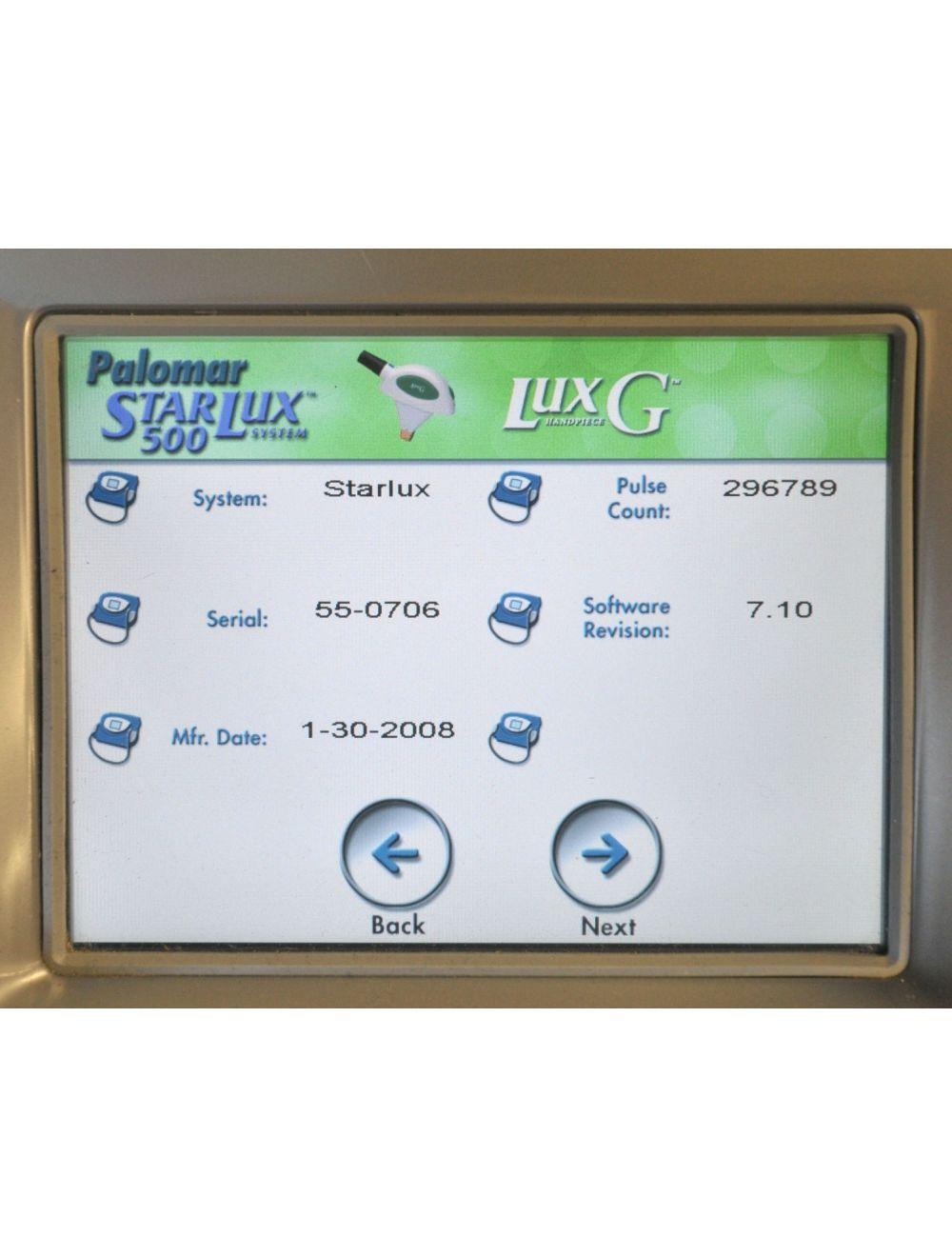 2008 Palomar StarLux 500 IPL Laser LuxYs LuxV LuxRs LuxG Hair Removal Lesions