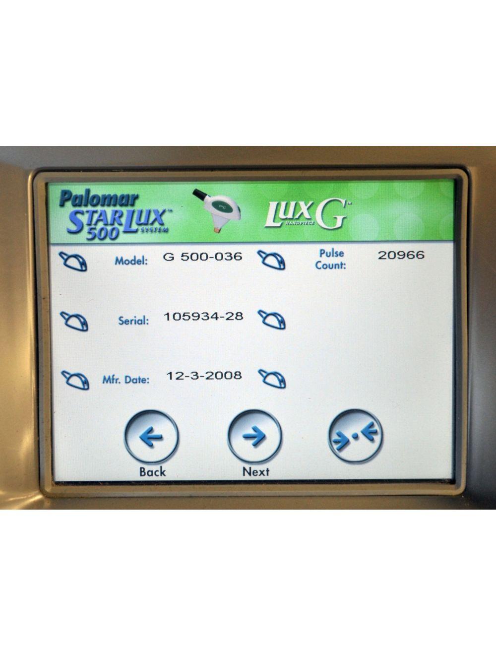 2008 Palomar StarLux 500 IPL Laser LuxYs LuxV LuxRs LuxG Hair Removal Lesions