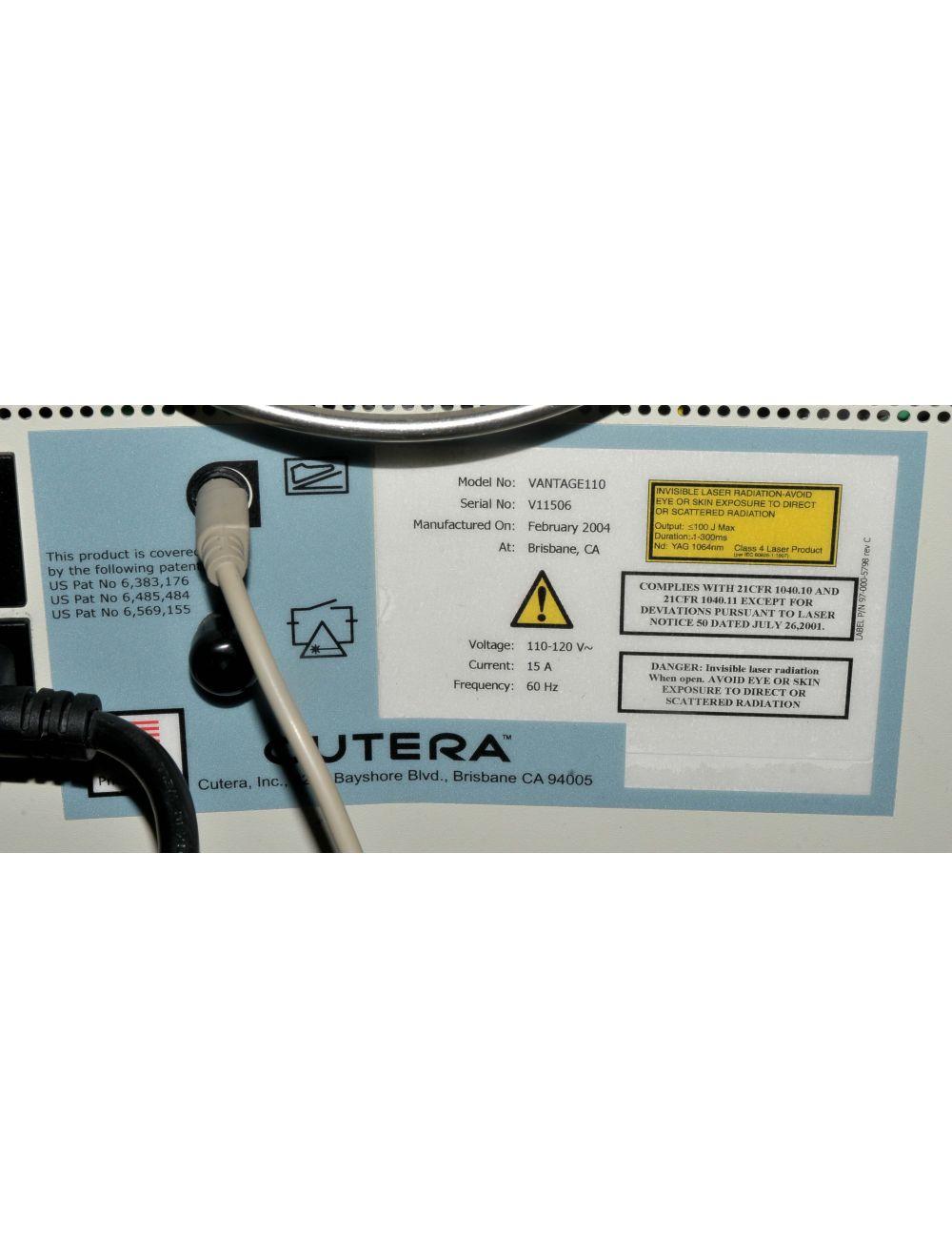2004 Cutera VANTAGE 110 1064 Nd YAG Hair Removal Laser 3-5-7-10 mm Altus HR