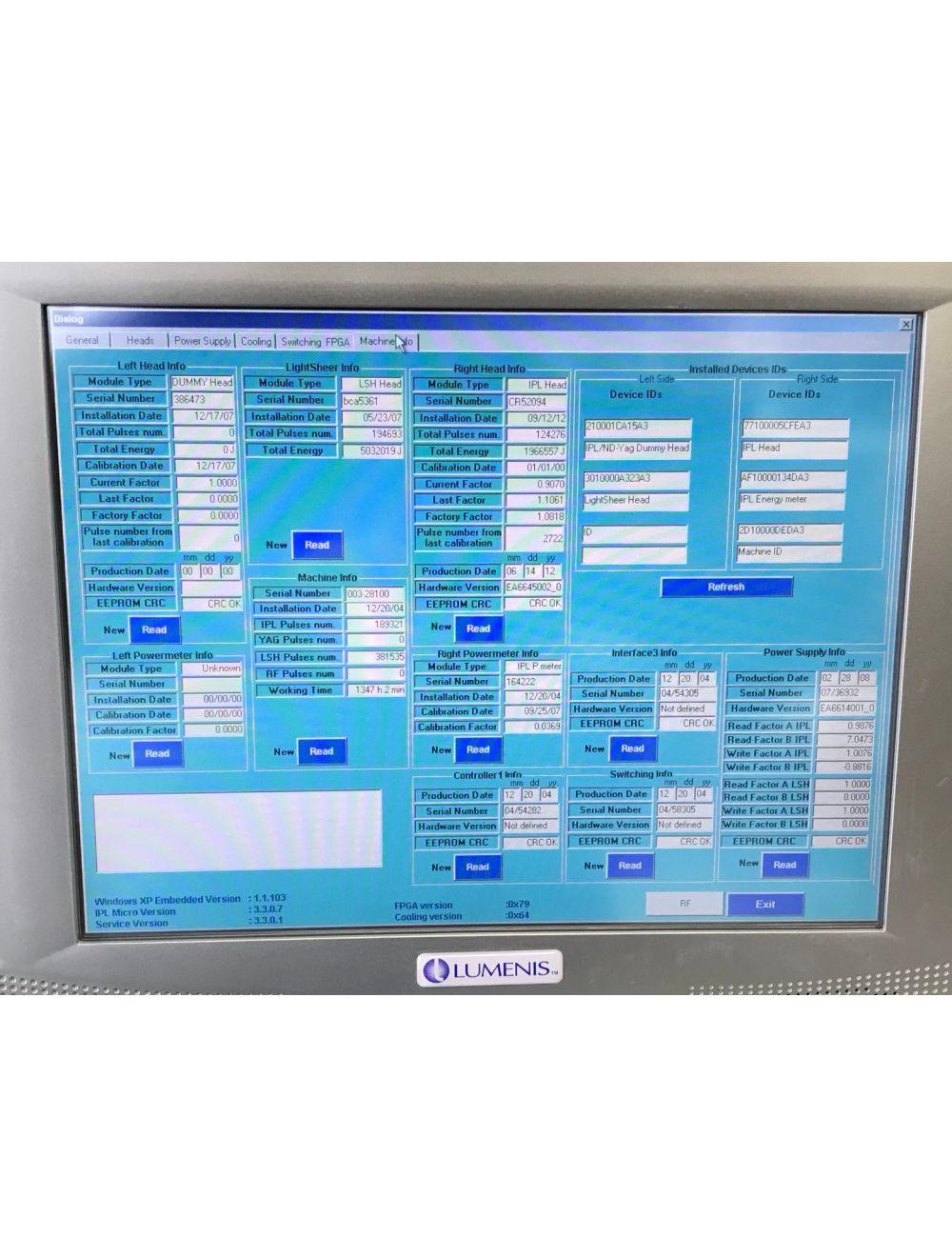 2004 Lumenis Lume One Lume1 LumeOne IPL with 2 handpieces