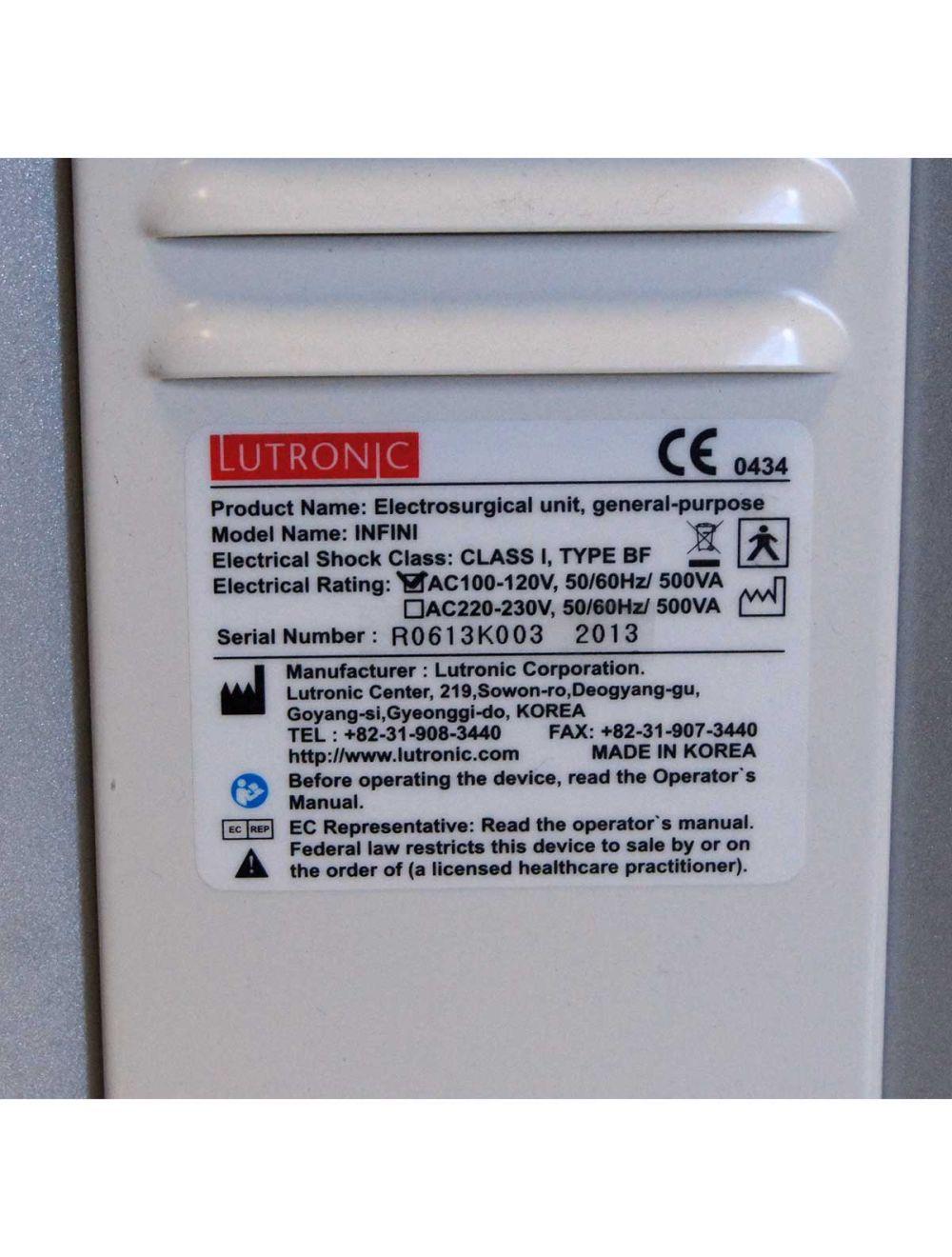 2013 Lutronic INFINI RF Electrosurgical Skin Rejuvenation Microneedling System