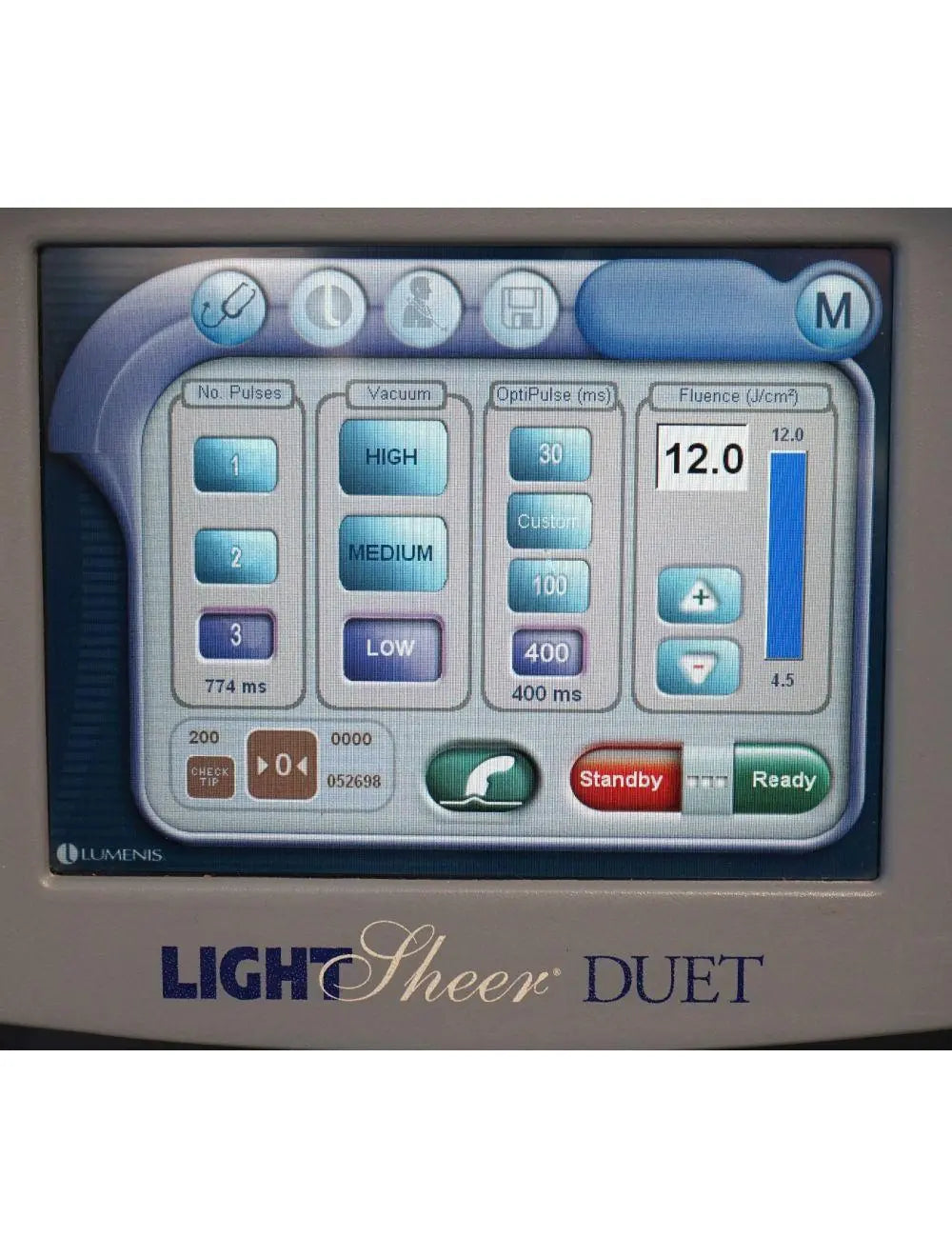 2010 Lumenis LightSheer Duet Laser ET HS 9x9mm 22x35mm Hair Removal Light Sheer Lumenis
