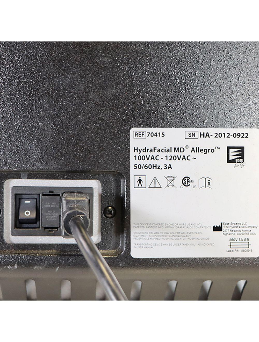 2020 Edge Systems HydraFacial MD Allegro Cleansing Exfoliation Tabletop System v