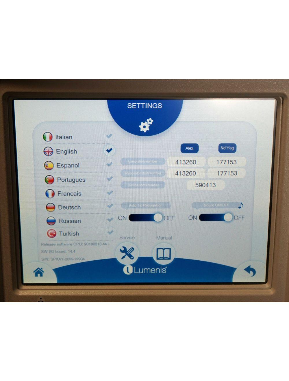 2020 Lumenis Splendor X Alex Nd YAG Laser Hair Removal Alexandrite 755 1064 nm