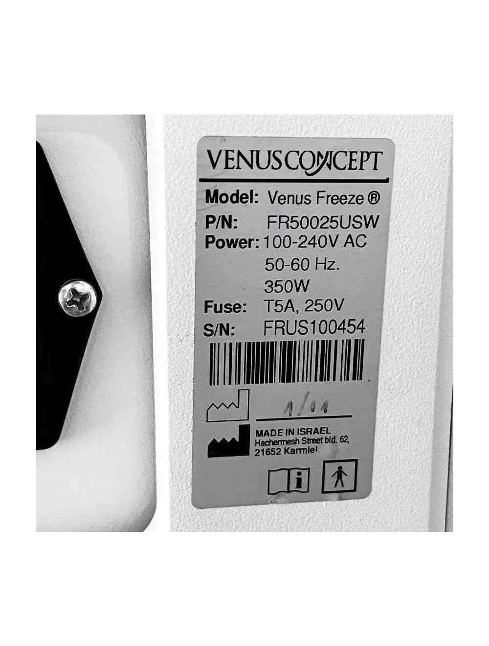 2011 VenusConcept FREEZE RadioFrequency Skin Tightening Wrinkles Venus Concept