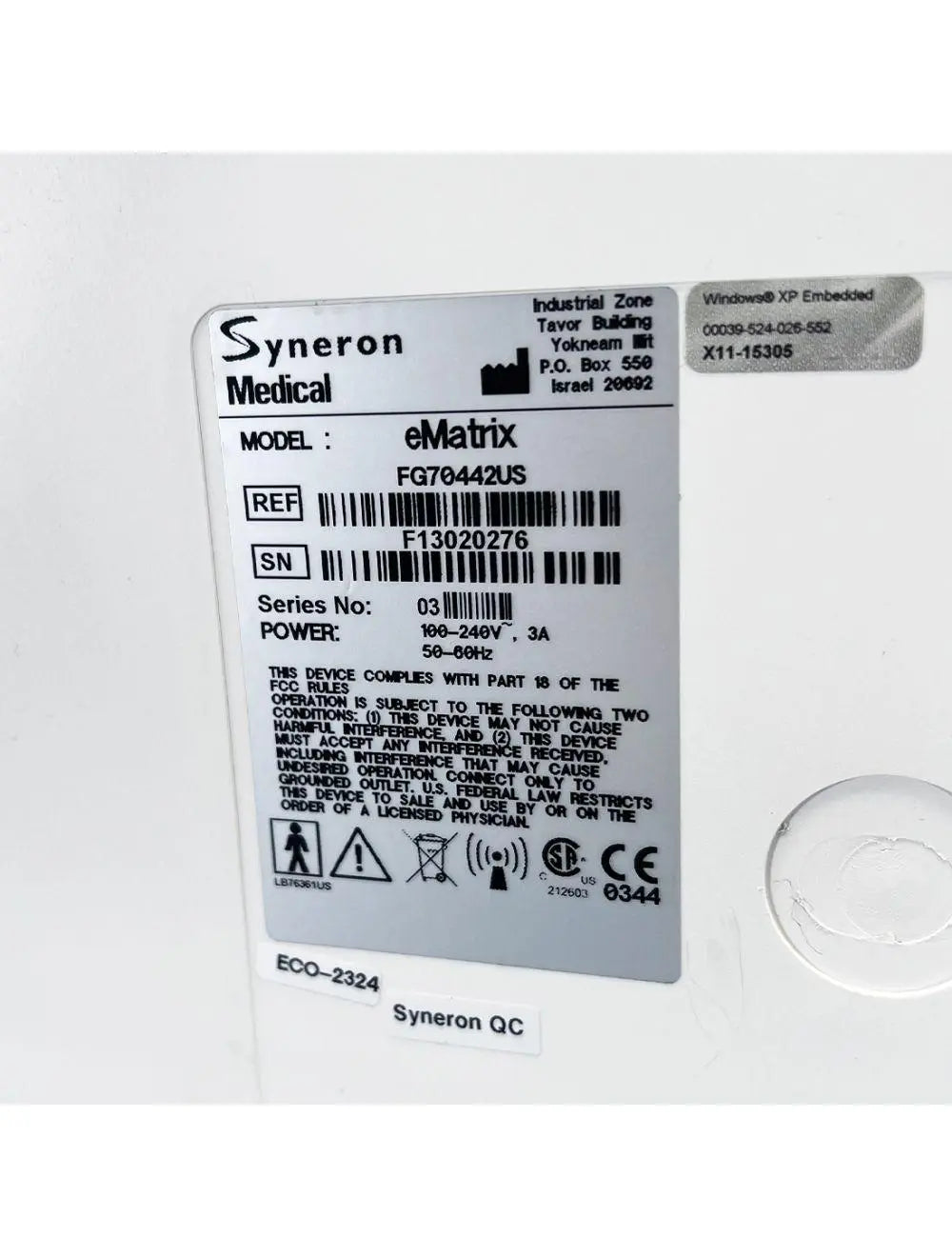 Syneron eMatrix Skin Rejuvenation TableTop System Sublative RF Wrinkles e Matrix