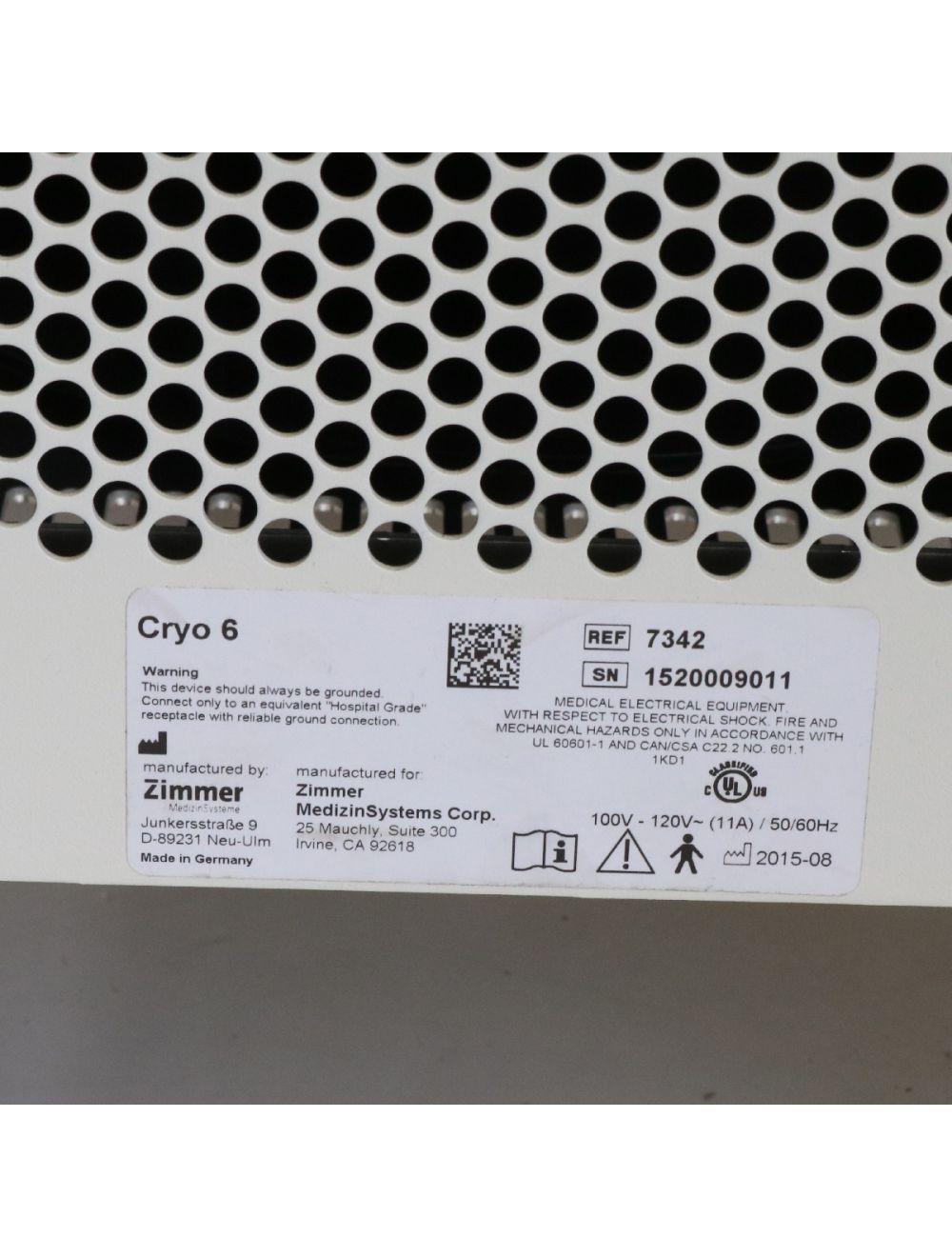 2015 Zimmer Cryo 6 Patient Chiller Epidermal Air Cooling Therapy Laser IPL