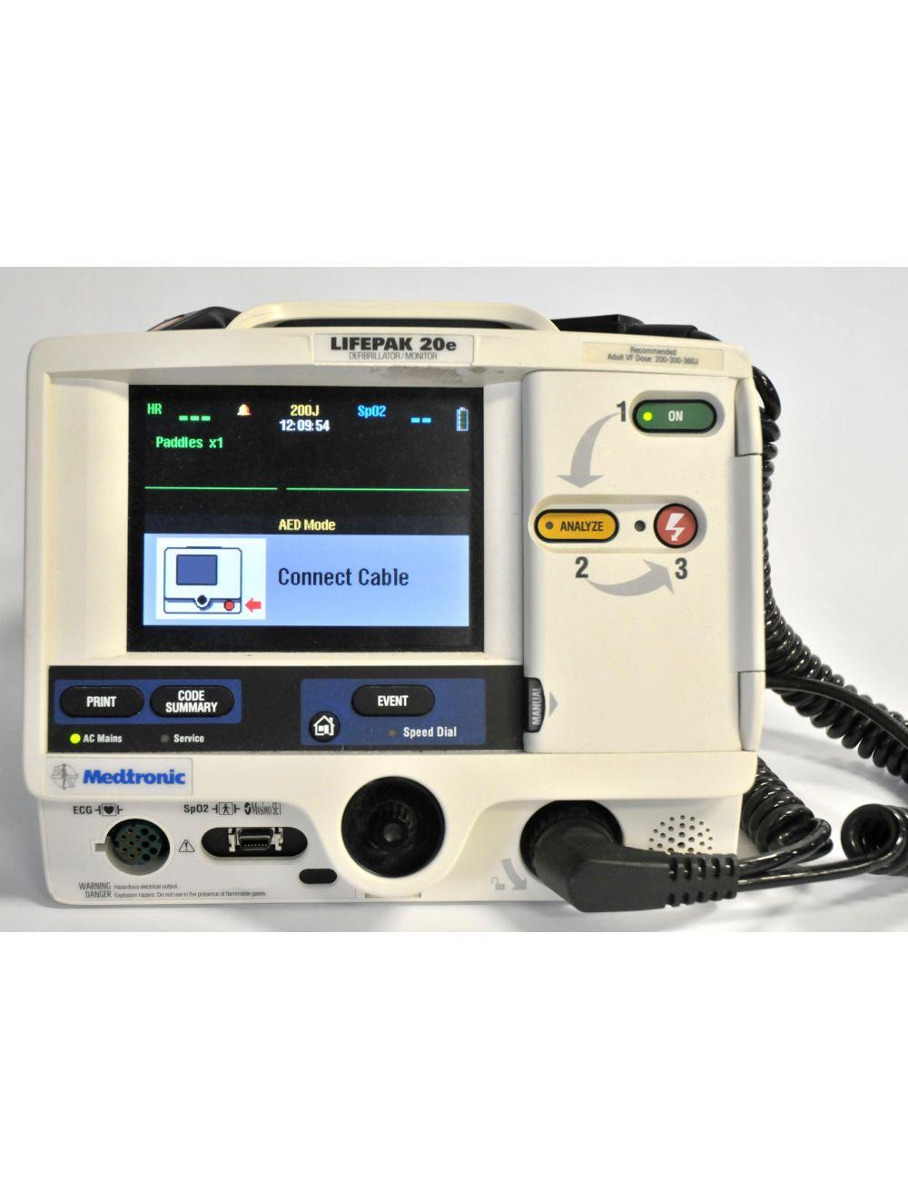 Medtronic LIFEPAK 20e Defibrillator Monitor Portable APEX Sternum Paddle Printer