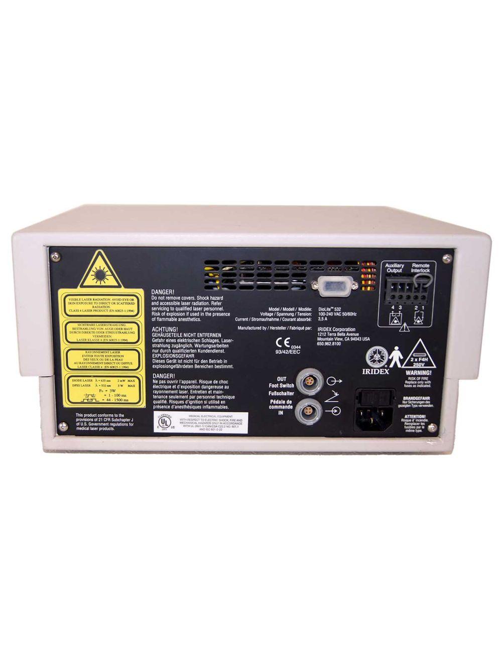 2002 Iridex DioLite 532 KTP Diode Laser Vascular Pigmented Tabletop System