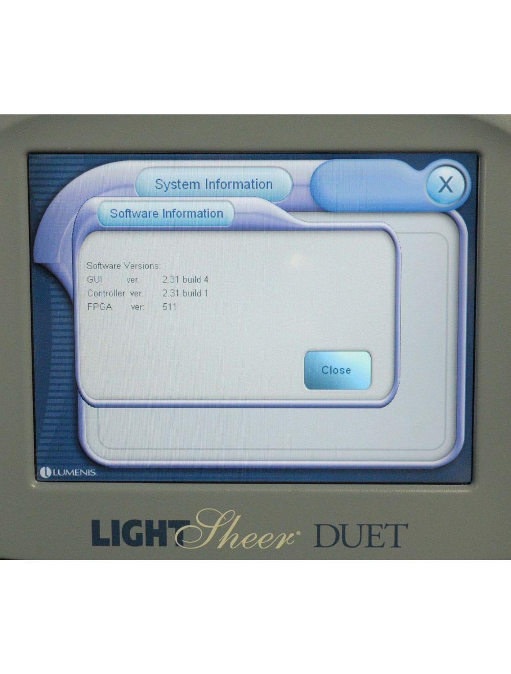 2011 Lumenis Lightsheer Duet 810nm Hair Removal Light Shear Sheer w 2 Handpieces