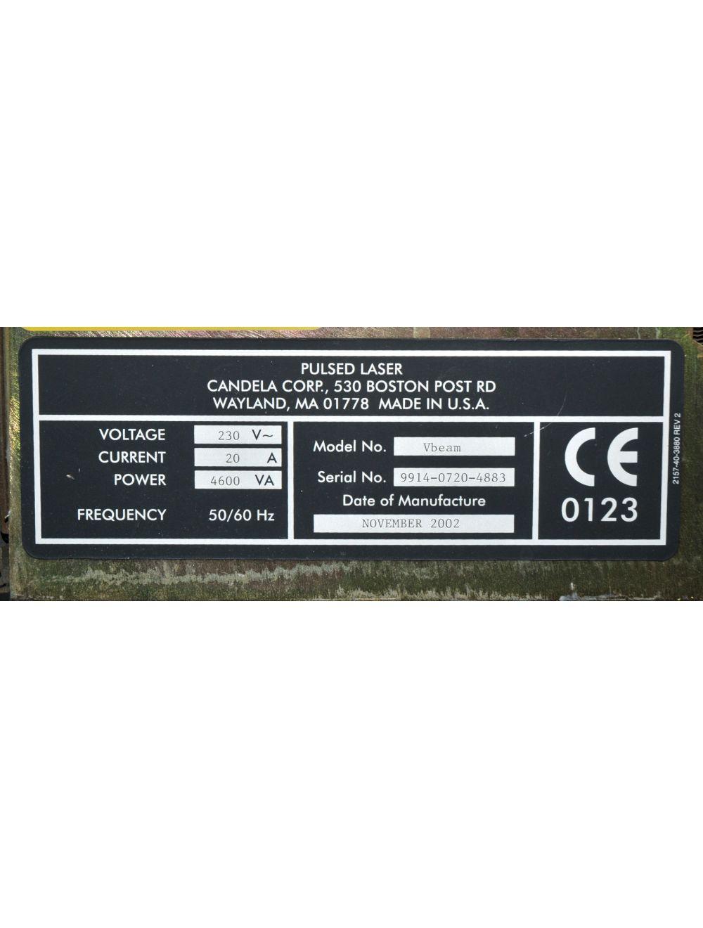 2002 Candela VBeam V Beam 1 Pulsed Dye 595 nm Vascular Acne Laser NEW DYE KIT