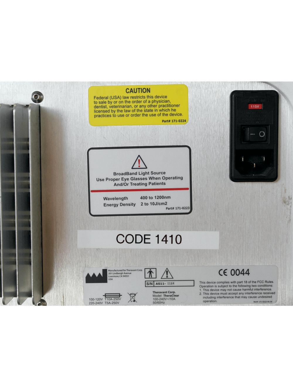 Palomar ACLEARA TheraClear Acne Skin Clearing IPL Laser Treatment Lesion Theravant