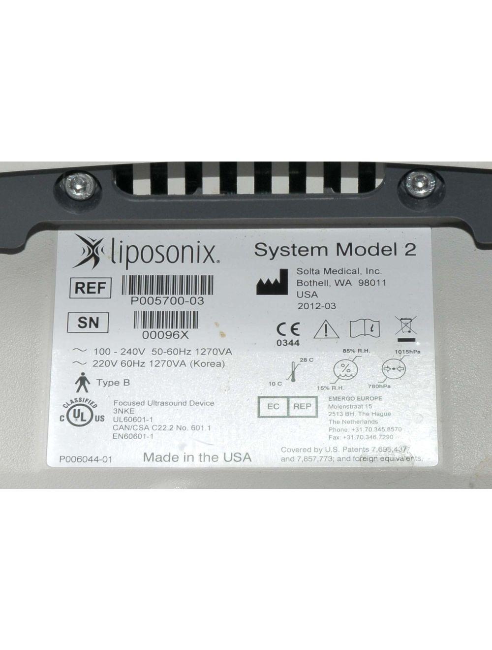 2012 SOLTA MEDICAL Liposonix Ultrasound Focused System Sonix Model 2