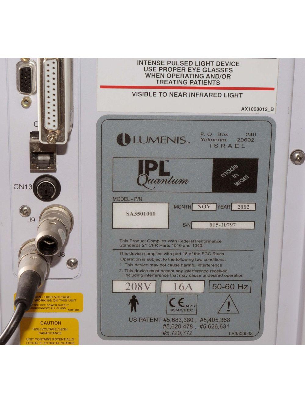 2002 QUANTUM Lumenis IPL Laser System Vascular Lesions Skin Rejuvenation Pigment