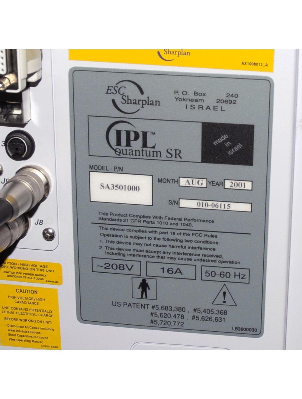 2001 Lumenis QUANTUM IPL Laser Skin Rejuvenation Pigment Vascular SR 560 640 HPs