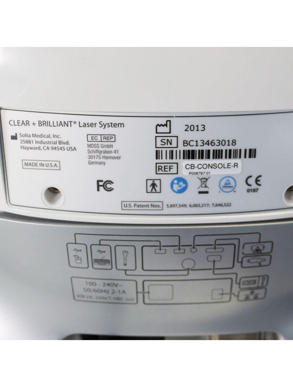 2013 Solta Clear Brilliant Fractional Skin Resurfacing Laser w/Permea CB-CONSOLE