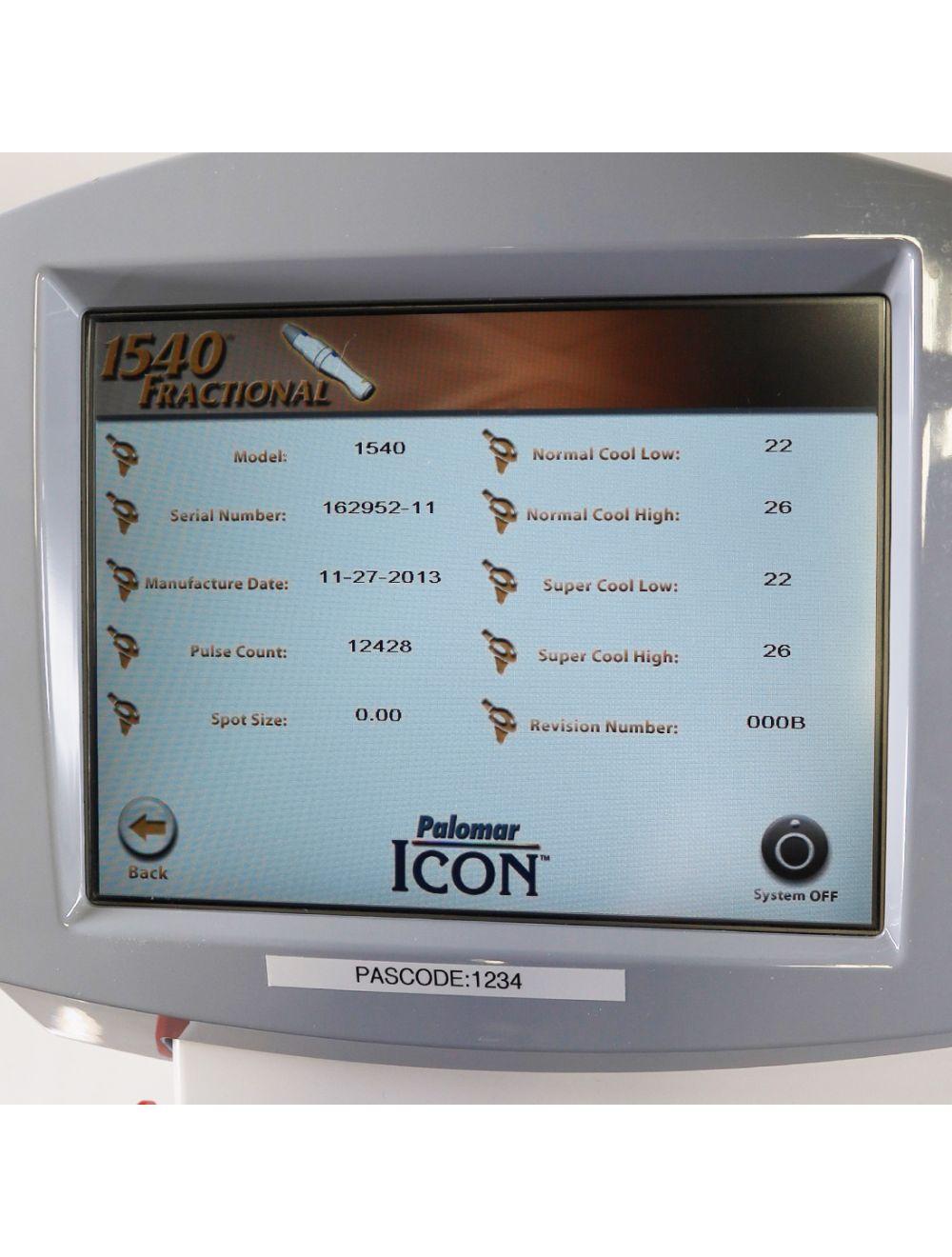 2017 Palomar Icon IPL Laser Fractional 1540 Hair Removal Vascular Skin Resurface