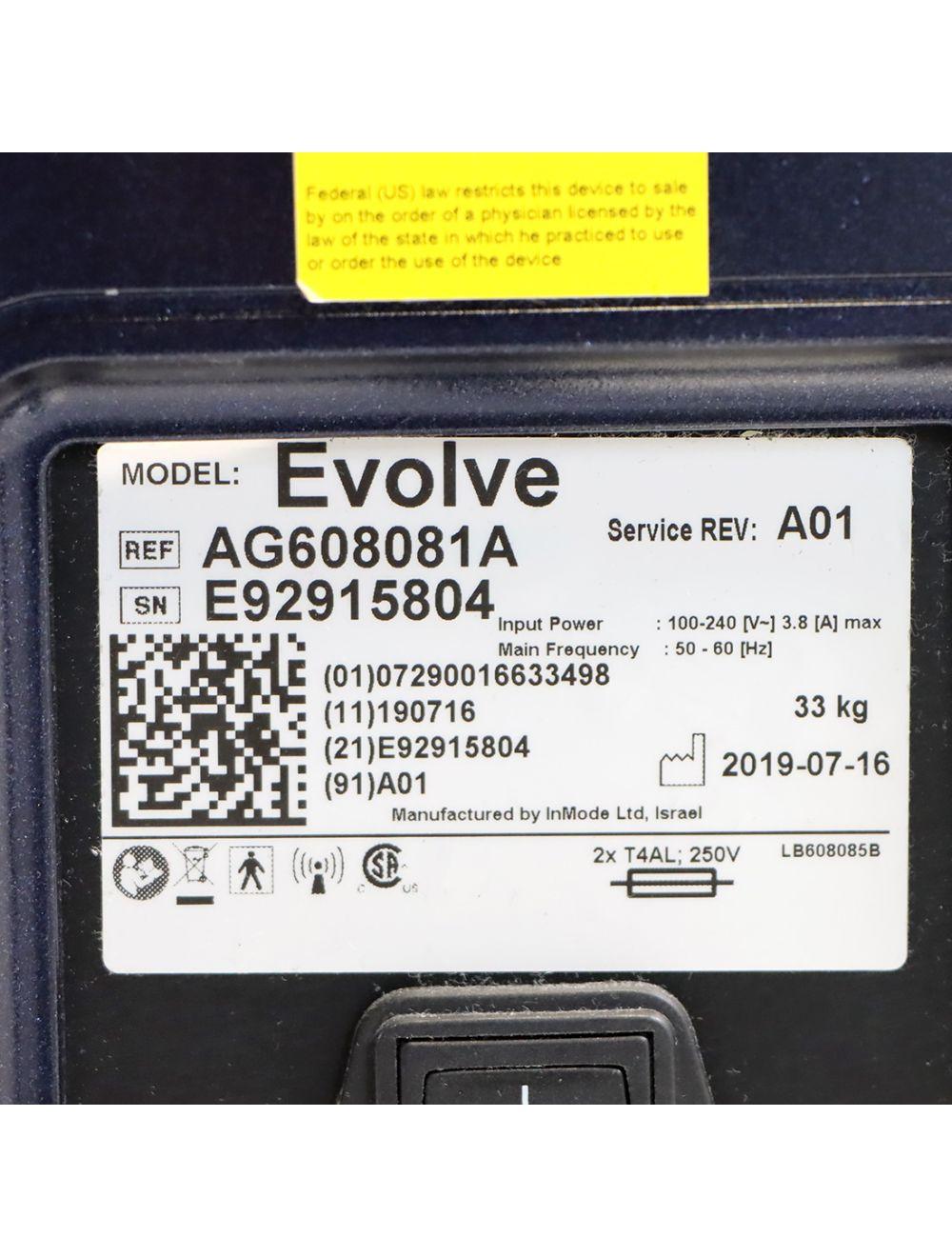 2019 InMode Evolve Skin Tightening Muscle Toning RadioFrequency Fat Reduction RF