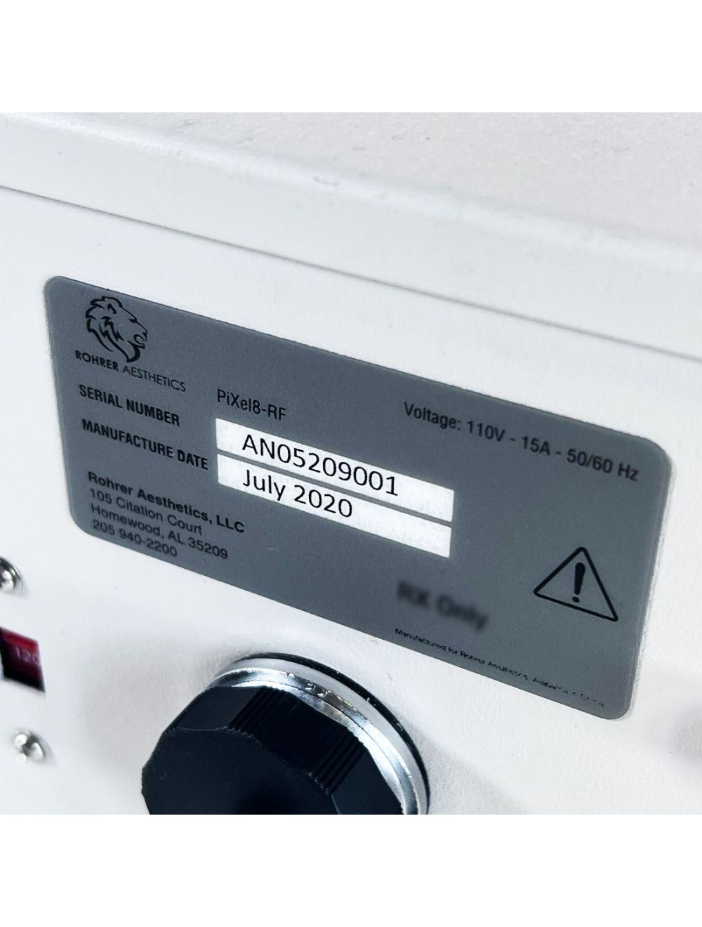 2020 Rohrer Aesthetics Pixel8-RF Radio Frequency Microneedling Tabletop Station