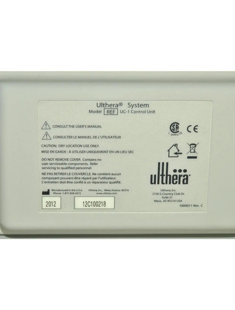 2012 Ulthera Ultherapy DEEPsee Ultrasound Skin Tightening Contouring w Handpiece