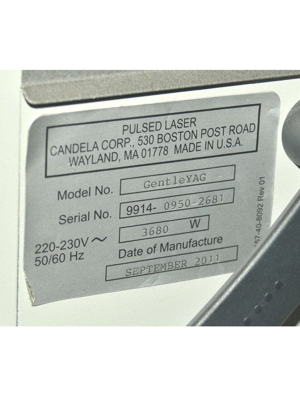 2011 Candela Mini GentleYAG Nd YAG Laser Hair Removal Skin Rejuvenation Lesions