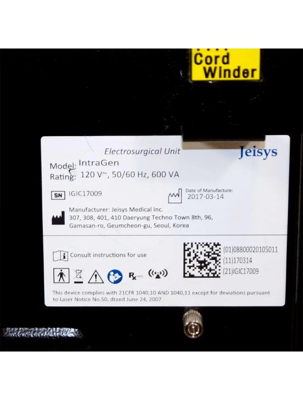 2017 Jeisys IntraGen Electrosurgical Unit Radio Frequency Micro Needle System