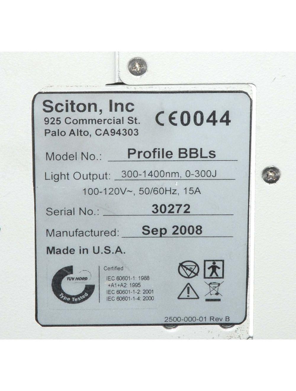 2008 SCITON Profile BBLs IPL Laser 420-695 Acne Lesions Vascular Skin Tightening