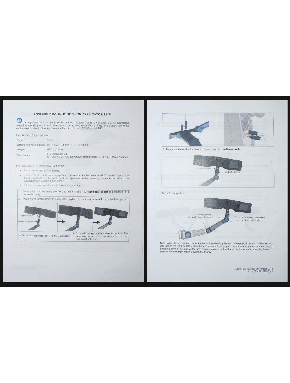 BTL Vanquish ME Core Applicator 731/1 Aesthetics Body Shaping Panel RF Shape