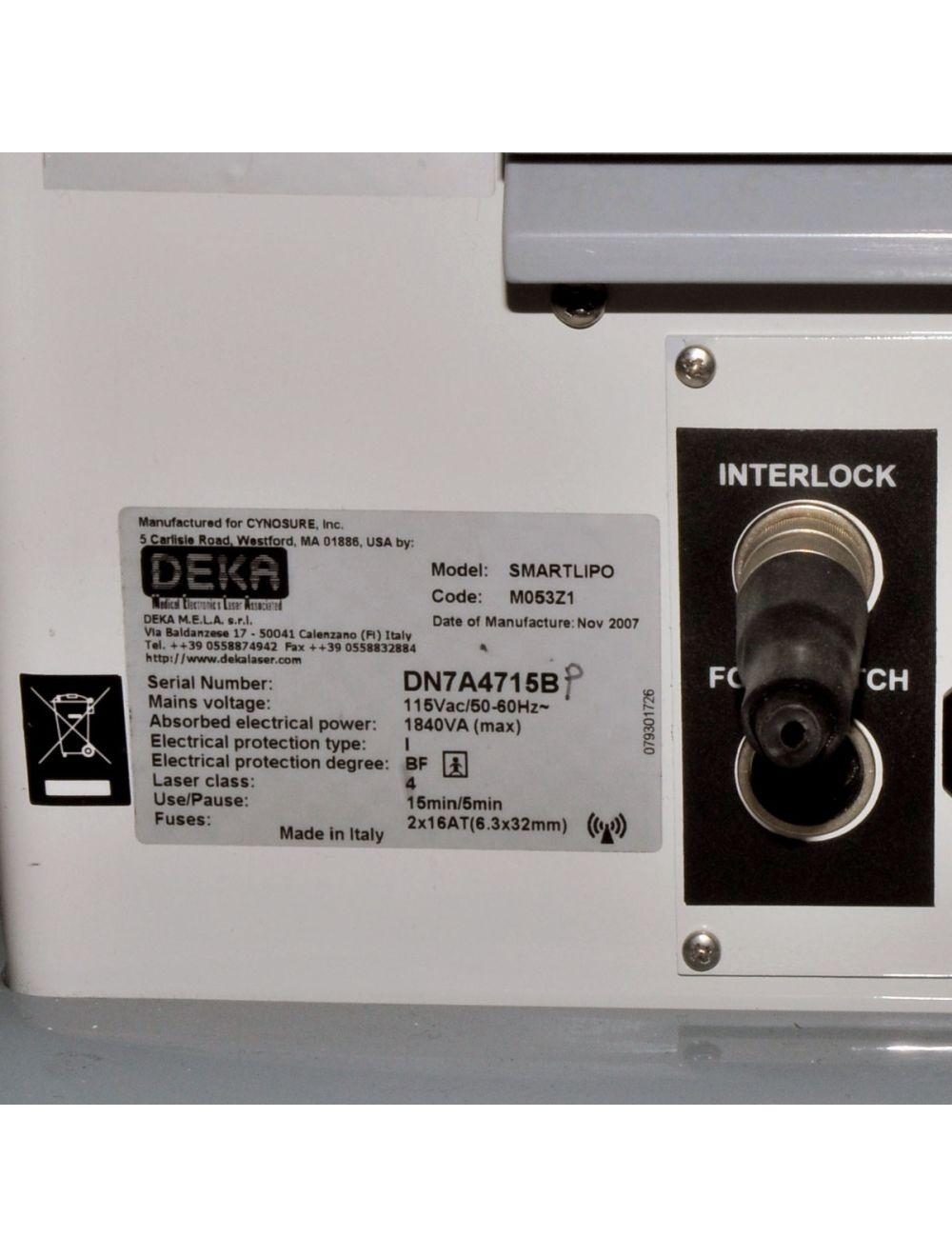 2007 Cynosure SmartLipo DEKA Laser Face Neck Arms Lipolysis Nd:YAG 1064 12 Watt