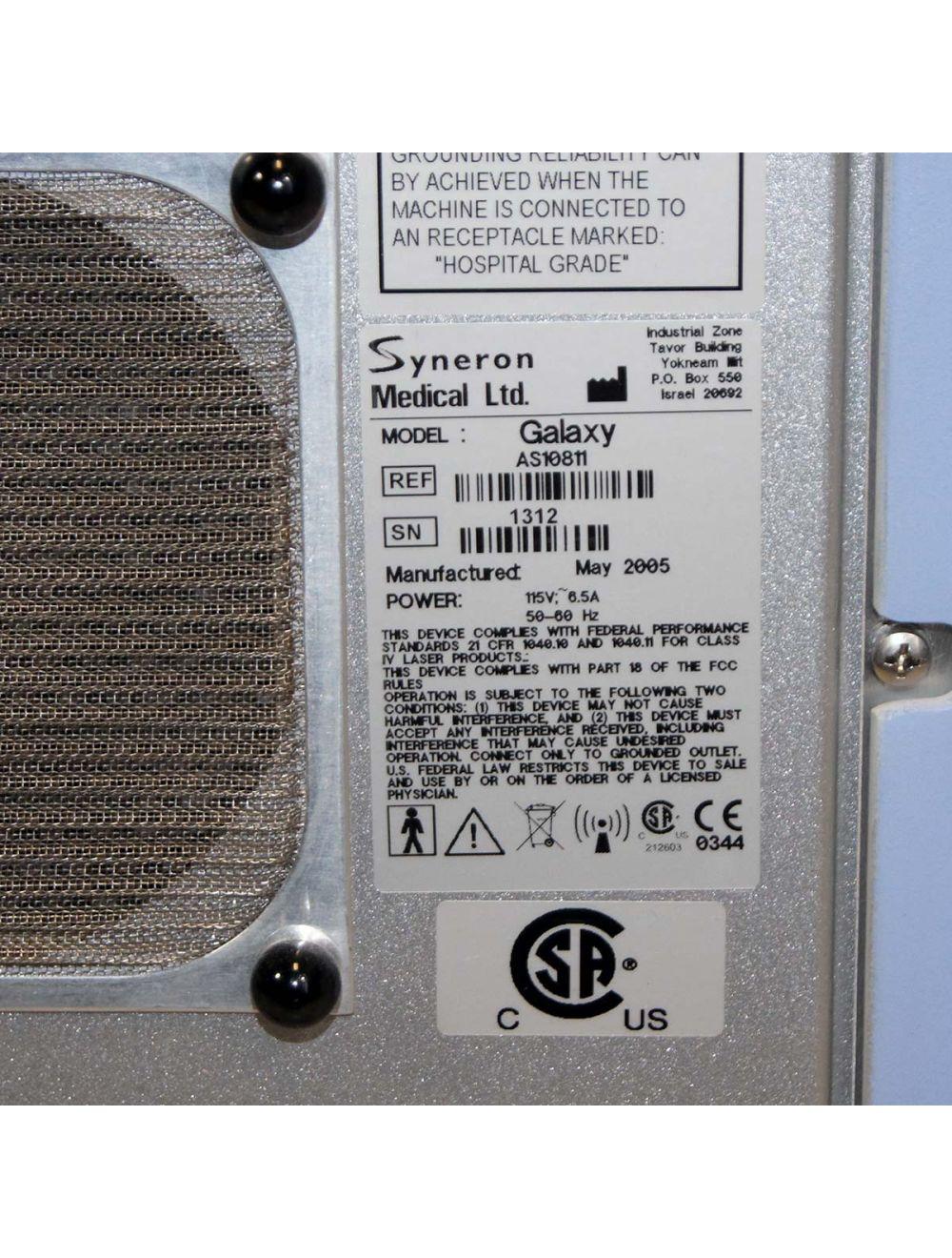 2005 Syneron Galaxy elos IPL System Hair Removal Pigments Lesions Skin SRA eMax