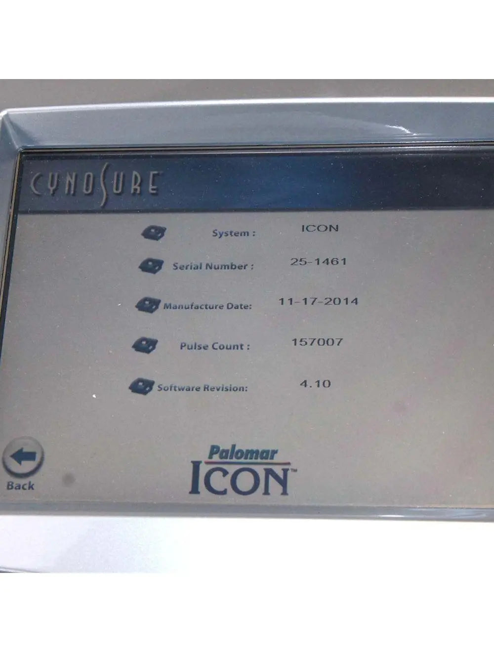2014 Cynosure Palomar Icon IPL Laser Hair Removal Pigmented Lesions MaxR MaxYs Palomar