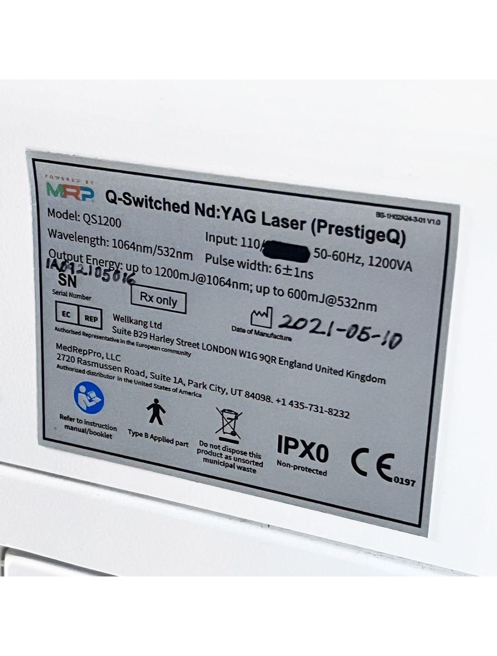 2021 SRELAS QS PrestigeQ Q-Switched Nd:YAG Laser System 1064nm / 532nm