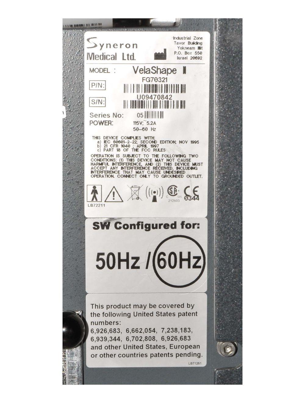 Syneron VelaShape II Dual Connector 2 HandPieces Body Shape Radio Frequency RF