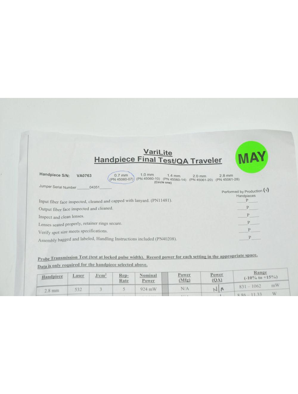 Iridex Varilite 532 940 Diode Laser .7mm Spot Fiber HandPiece Lesions Acne NEW image 6